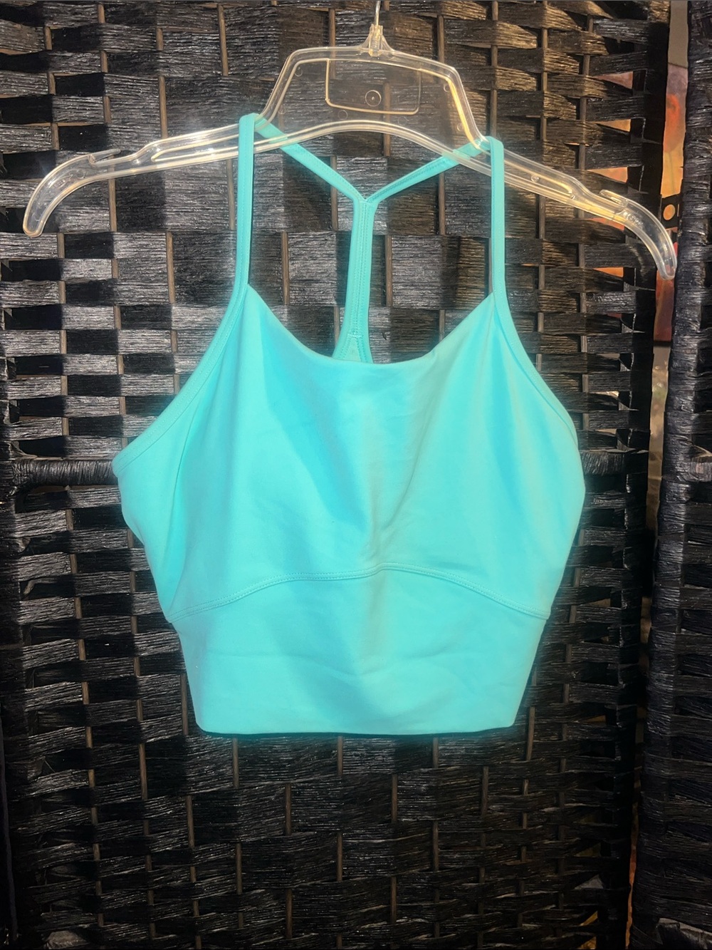 Stori size S Aqua Blue Strappy Sports Crop Top